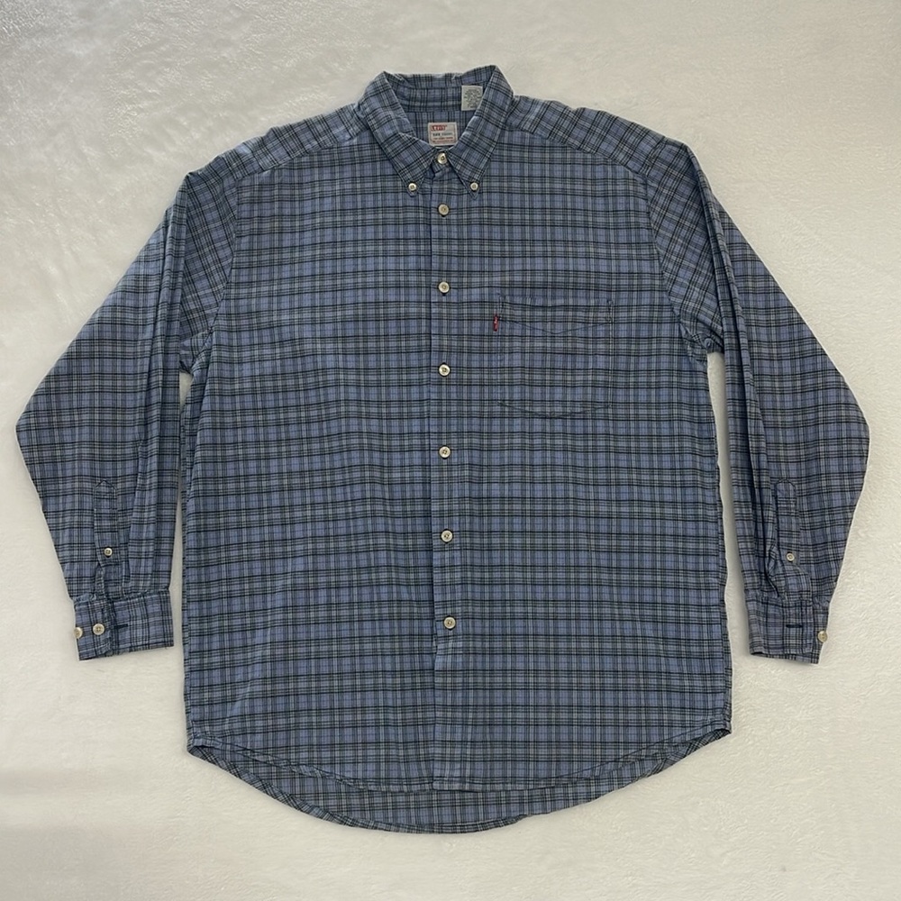 Vintage Levi’s Dry Goods Long Sleeve Plaid Button Shirt sz Medium